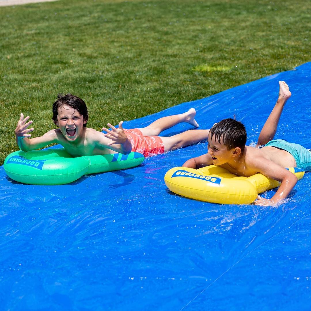 BACKYARD BLAST Giant Slip and Slide for Adults and Kids - Heavy Duty Large Slip n Slide Water Slide for Kids Backyard Outdoor Water Play Includes Inflatable Riders, 50 Ft