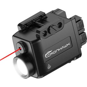 Pistol Light Red Laser Combo Rechargeable, 700 Lumen Red Beam Flashlight for Picatinny 1913 Rail Mounted Light with Strobe, USB-C Charging