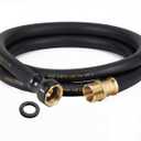 Garden Hose 5/8" x 10ft Brass Rubber Heavy Duty Water Hose 600 PSI Burst Pressure, Durable Flexible Hose for Yard, Car Wash, Pets Black
