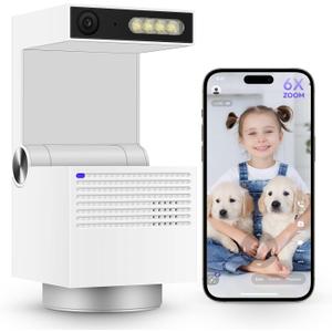 psync Genie S 2.7K HD Indoor Security Camera with 6X Zoom, 2Way Audio, Privacy Protection, Motion Tracking for Baby & Pet, 350° Pan & 135° Tilt, 32GB Local Storage, Compatible with Alexa