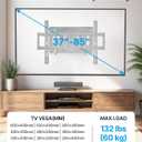 USX STAR Full Motion TV Wall Mount for 37-85 Inch TVs Mounts Up to 132lbs, Fit 16" Wood Stud, Max VESA 600x400mm, Swivel and Tilt Articulating Wall Mount TV Bracket,Fit Most 55+ 65 70 75 inch TVs