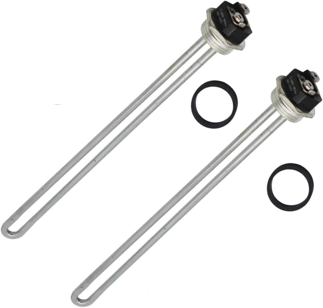 DROMIX Water Heater Element, 4500W 240V, 2PCs Pack, Screw-in Type, High Watt Density, Chrome Coated Copper, fits most models of Dual Element Eletrical Water Heaters, 2PC4500W_EWH