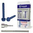 3/8 x 3 Heavy-Duty Hex Head Concrete Anchors, 15 PCS, Corrosion Resistant Blue Climaseal Coating, Outdoor Rated Use, Concrete Block and Masonry Brick Screws