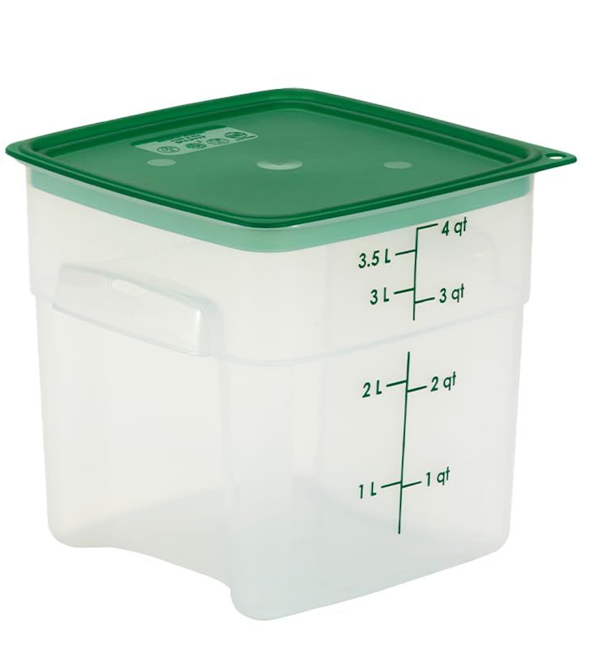 Cambro Food Storage Container (Microwave Safe and BPA-Free) - 4 QT (Quart) Square Food Storage Container (1 pack), 7.5 inches x 7.5 inches