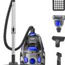 32Kpa 1600W Canister Vacuum Cleaner(Energy Class A), Cyclon Power, Dust Full Indicator, Double HEPA Filter, 3.7Qt Large Capacity, Lightweight Vac for Hard Floors, Carpets, Pet Hair, Blue
