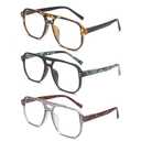 Jimmy Sunshine 3-Pack Anti-Blue Light Reading Glasses Lightweight Eyewear Reader for Men Women Mix Color Computer Readers 2+