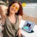 Akkerds Case Compatible with iPad 10.2 Inch 2021/2020/2019, for iPad 9th/8th/7th Generation Case with Pencil Holder, Protective with Soft TPU Back, Auto Sleep/Wake Cover, PeacockBlue