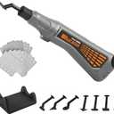 Cordless Pen Sander, Variable Speed and USB Charging with LED Light, Multi-Purpose Power Tool for Sanding, Polishing, Finishing, DIY Crafts (Grey)