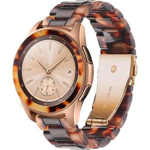 Compatible with Samsung Galaxy Watch 42mm /Gear Sport/Watch 4 Classic 42mm Band + Bezel Women Men 20mm Resin Wristband Strap Bracelet