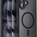 Symcele Designed for iPhone 16 Case, Compatible with MagSafe, with Privacy Screen Protectors X2, [Camera Protection] [15FT Military Drop Protection] Shockproof Phone Case, 6.1", Black