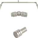 Bay Window Curtain Rods, HOTOZON 1 Inch Heavy Duty Curtain Rods for Bay Windows 36-72 Inch(Center Rod), 20-36 Inch Side Rods for Windows, Antique Silver, Decorative Drapery Rods with End Cap Finials