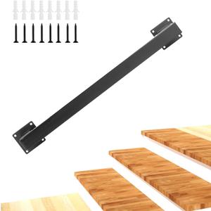 4.5 Feet Square Tube Handrail, Wall Mount Industrial Modern Staircase Handrail for Indoor Outdoor Steps, 600lbs Load Capacity, Metal Non-Slip Grab Handle for Stairs Loft Porch, Matte Black