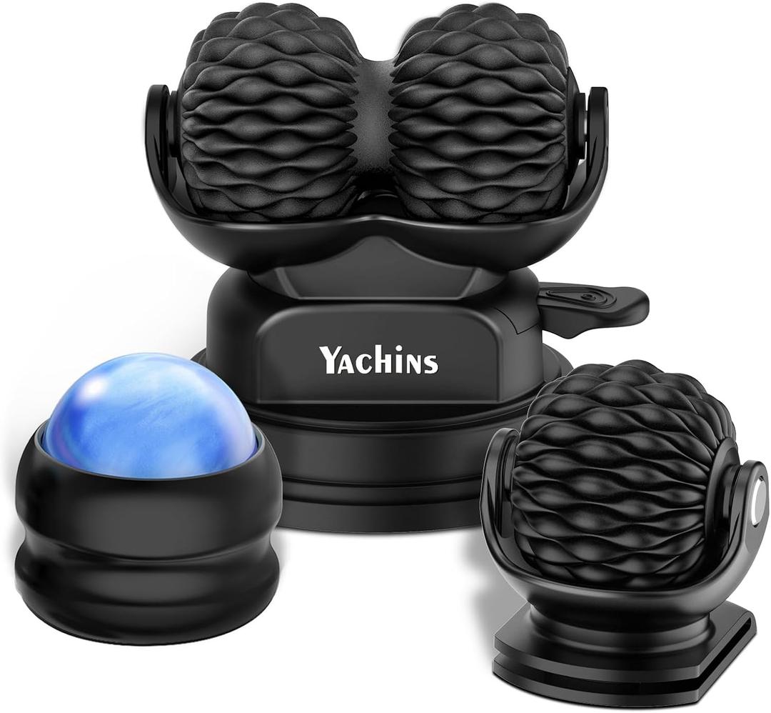 Massage Ball Roller 3 in 1 Wall Mounted Massager for Deep Tissue, Myofascial Release, Knots, Pain Relief,Trigger Point,Lymphatic Drainage for Full Body