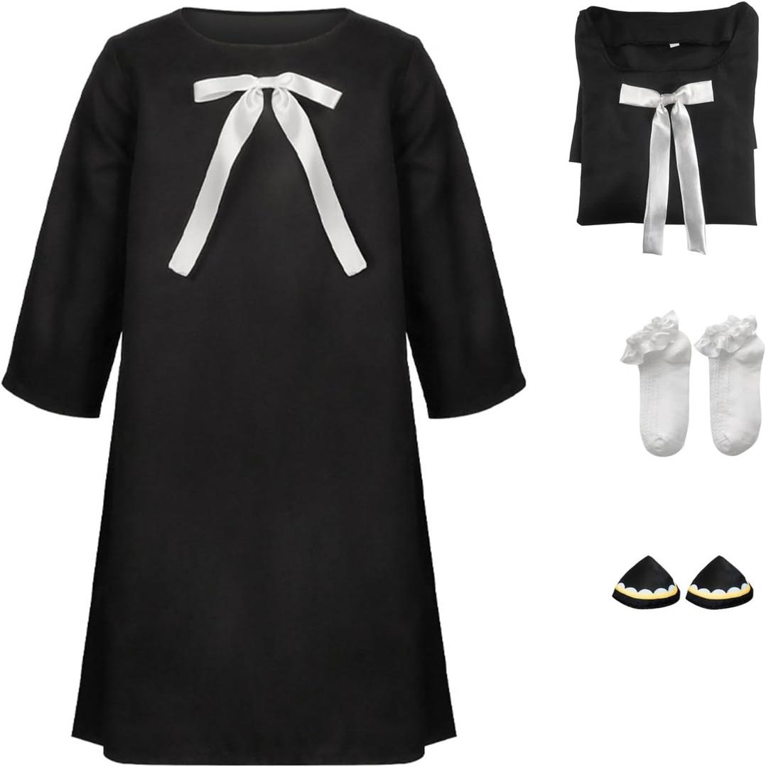 Anya Forger Cosplay - Black Dress Uniform Outfit for Halloween (Adult-XL)