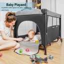 5-in-1 Pack and Play, Baby Bassinet Bedside Sleeper with U-Shaped Diaper Changer, Portable Toddler Playard for Newborn Toddlers, Baby Crib with 4 Adjustable Height, Carry Bag, Easy to Install (Black)