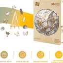 2 x Wooden Puzzles for Adults - Unique Animal Shaped Paper Butterfly Puzzle, 3D Vision Wooden Jigsaw Puzzle, Christmas Birthday Gifts for Friends/Family, Home Decor 8.5 * 8.5in 100pcs (Small)