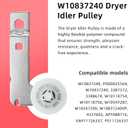 MEDC215EW1 MED5500FW1 MED5630HC1 MED5630HW1 MED6230HW1 MED6230HW2 MED7230HW1 GGW9250PW1 GGW9250PW3 Dryer Repair Kit for Maytag Whirlpool Dryer Machine, Includes 4392067,WPW10314173,W10837240
