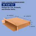 Box USA Moving Boxes, 30"L x 5"W x 24"H 10-Pack Large Side Loading Corrugated Cardboard Box for Packing, Shipping and Storage
