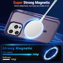 SUPFINE Magnetic for iPhone 15 Pro Case (Compatible with MagSafe) (Military Grade Drop Protection) Translucent Matte Shockproof Phone Case, Dark Purple
