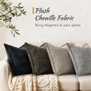 decorUhome Chenille Throw Pillow Covers 18x18 Set of 2, Thick Textured Slubby Neutral Decorative Pillow Covers with Elegant Design for Couch, Sofa, Living Room, Oatmeal