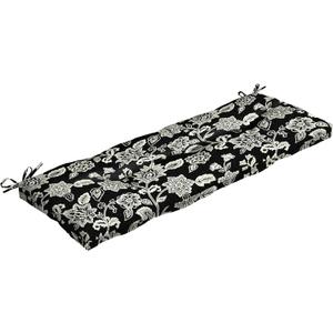 Arden Selections Outdoor Plush Modern Tufted Bench Cushion, 48 x 18, Water Repellent, Fade Resistant, Tufted Bench Cushion for Bench and Swing 48 x 18, Ashland Black Jacobean