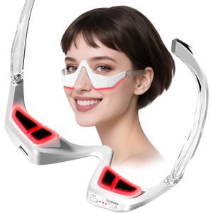Under-Eye Red Light Therapy Device, Microcurrent Eye Massager Red Light Therapy Glasses Red Light Eye Mask for Relieve Eye Fatigue, Dark Circles, Puffiness, Wrinkles Fine Lines Under-Eye Red Light Therapy Device, Microcurrent Eye Massager Red Light Therapy Glasses Red Light Eye Mask for Relieve Eye Fatigue, Dark Circles, Puffiness, Wrinkles Fine Lines