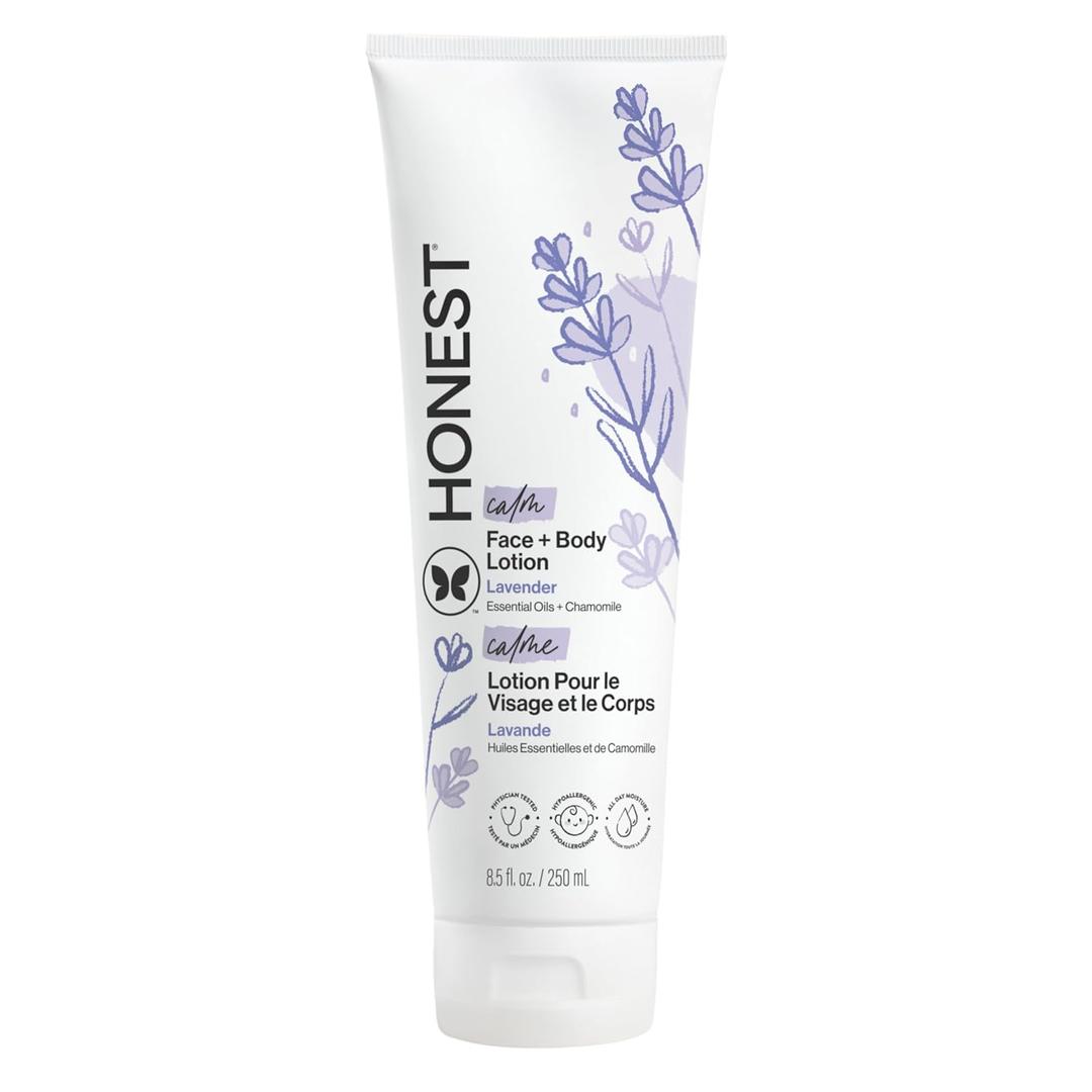 The Honest Company Hydrating Face Body Lotion, Fast Absorbing, Naturally Derived, Hypoallergenic, Lavender Calm, 8.5 fl oz