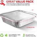 Stock Your Home 8 Square Foil Pans with Lids (50 Pack) - Foil Cake Pans with Covers - Aluminum Baking Pans - Disposable Cake Pans - 8 Inch Square Pans - Disposable & Recyclable Pans with Lids