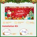 Brightown Christmas Garage Door Cover 7x16ft Decorations, with Magnetic Hook and Elastic Cord for Easy Installation, Christmas Decoration Banner Backdrop for 2 Car Garage Door Party Wall Gate (Red)