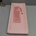 Wireless Keyboard and Mouse Combo, Full Size Compact Quiet Wireless Keyboard and Mouse Set 2.4G Ultra-Thin Sleek Design for Windows, Computer, Desktop, PC, Notebook, Laptop,Round Keys Pink