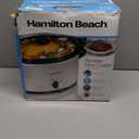 Hamilton Beach 7-Quart Portable Slow Cooker Serves 8+, Dishwasher Safe Crock, Lid Latch Strap for Travel, Brushed Silver