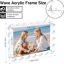 Egofine 4x6 Acrylic Picture Frames 3 Pack, 20mm Thick Magnetic Picture Frames, Double Sided Magnet Frames, Clear Photo Scalloped Frames, Free Standing Desktop Display