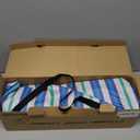 LOTTAFUN 6.5ft Beach Umbrella - Heavy Duty Wind Resistant UV 50+ Portable Sun Shade with Sand Anchor & Carry Bag, Outdoor Folding Umbrella for Beach, Pool, Patio, Garden (Blue diagonal strip)