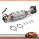 Stainless Steel Front Flex Exhaust Pipe Direct Replacement for 2012-2017 Hyundai Accent 2012-2017 Kia Rio 1.6L 16680-2B000 166802B000 with Free Gaskets & Bolts(VK-52570)