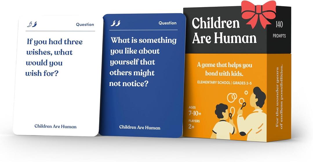 Children are Human | 140 Conversation Cards to Help Bond with Kids | Card Game for Elementary School Children | Designed by Experts for Grades 2-5 | Ages 7-10+