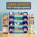 SpaceAid Toy Storage Organizer with 6 Shelves and 12 Bins, Toy Organizers Storage Bookshelf, Kids Bin Shelf Toys Box Bookcase for Bedroom Playroom Organization Room Decor, Blue and Navy Blue, 52.3"W, 6 Shelves, 12 Bins