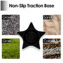 Superstar Self Standing Cane Tip has Non-Slip Heavy Duty Rubber Base to Prevent Slip, Cane Tips 3/4 inch Heavy Duty Replacement, 6-Inch Star Design for Superior Traction & Balance for Seniors (Black)