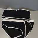 Yonique Bandeau Bikini Strapless Swimsuit - Two Piece High Waisted Bathing Suits Black XL