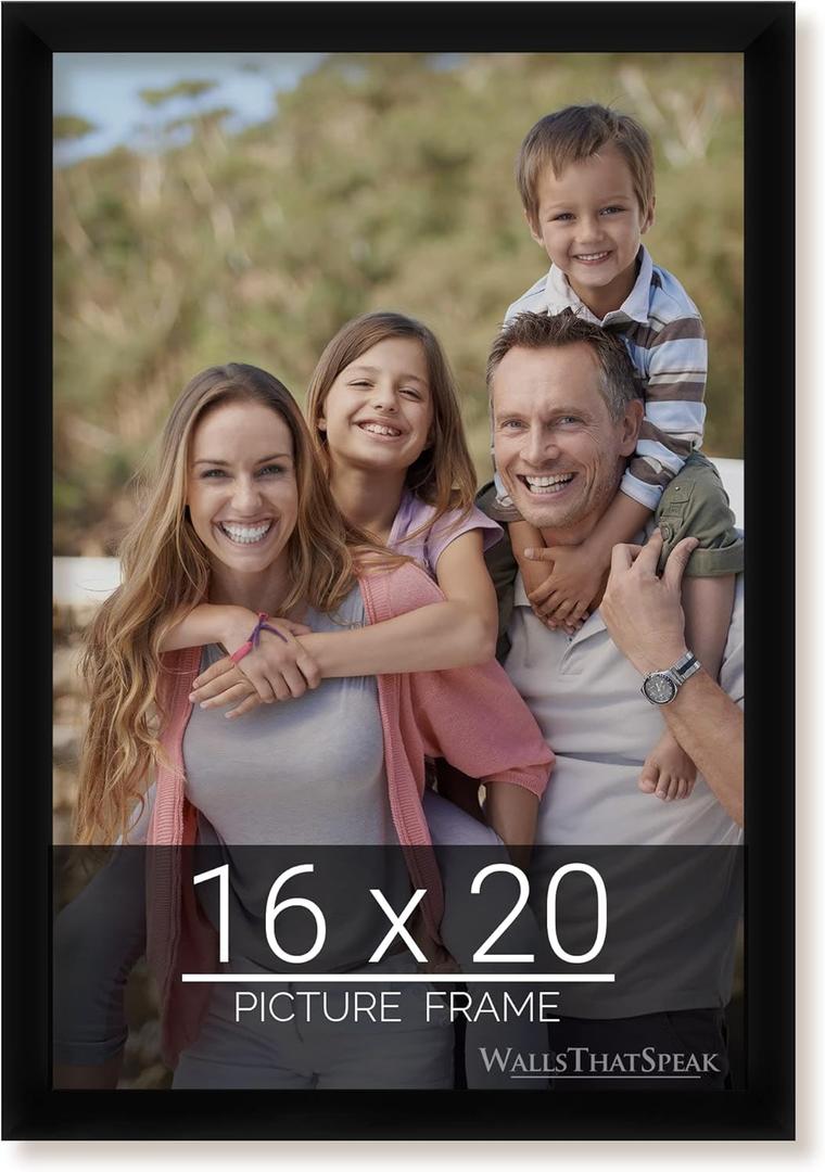 wallsthatspeak 16x20 Black Picture Frame for Puzzles Posters Photos or Artwork