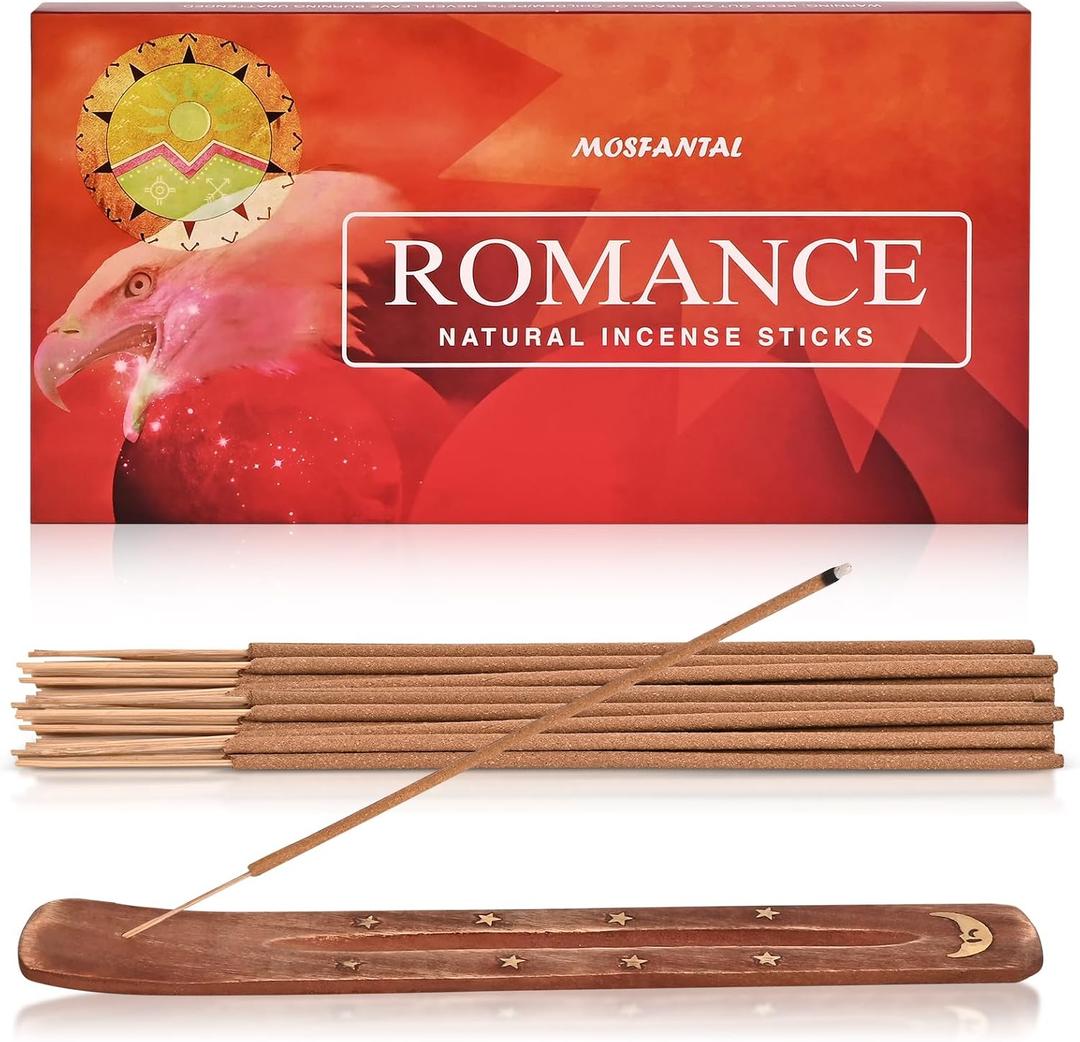 2 x Romance Incense Sticks - Natural Incense for Relaxation, Meditation and Creating a Serene Atmosphere(100 Sticks & 1 Burner Holder)