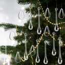 150 Pcs Christmas Crystal Teardrop Ornaments Christmas Acrylic Raindrop Ornaments Clear Water Drop Chandelier Pendant Icicles Hanging Decorations for Xmas Tree Wedding Home Party Supplies