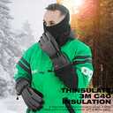 MCTi Waterproof Mens Ski Gloves Winter Warm 3M Thinsulate Snowboard Snowmobile Cold Weather Gloves (XX-Large, Grey)