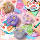 BainGesk Valentines Day Gifts for Kids School, 24 Pack Soft Paw Plush Keychains with Gift Boxes, Ideas Valentines Day Gifts for Kids Classroom, Exchange Gifts for Girls Boys, Valentine Party Favors