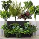 PARTY JOY 12 Bunches Fake Plants Outdoor, Fake Bushes UV Resistant Artificial Flowers Greenery Shrubs Faux Greenery for Outdoor Garden Patio Front Porch Yard Decor
