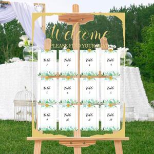 RattanView 24x18 Inch Wedding Seating Chart Board Display with 30 Rose Wax Seal Stickers for Reception Acrylic Welcome Please Find Your Seat Table Seating Chart Board Wedding Sign Display Decor