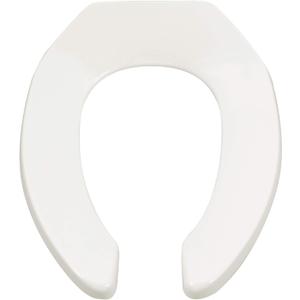 American Standard 5901100.020 Commercial Elongated Open Front Toilet Seat with Stainless Steel Hinge, 1.00 in Wide x 14.38 in Tall x 18.56 in Deep, White