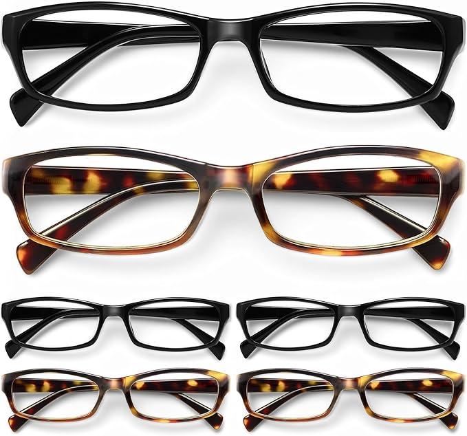Gaoye Reading Glasses for Women, 6 pack Fashion Readers for Women Men Spring Hinge Eye Glasses, Blue Light Reading Glasses