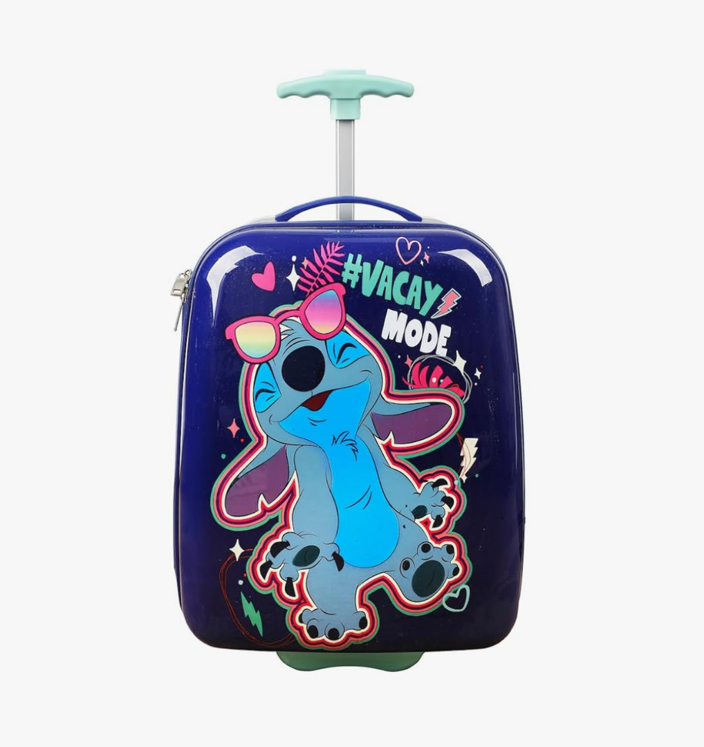 Bioworld Disney Stitch Vacay Mode Youth 18" 2-Wheeled Hardside Carry-On Suitcase Luggage