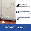 YOUFI 32 Inch Weighted Door Draft Stopper, 3.5lb Heavy Under Door Draft Blocker, Self-Resetting Gap Filler Seal Blocks Cold, Hot Air, Noise, with Non-Slip Bottom, Machine Washable Cover
