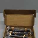 HOME EDIT 5 Pack 4 inch Black & Gold Cabinet Handles Square Zinc-Alloy Pulls for Kitchen Dresser Closet and Bathroom Cabinets Hardware